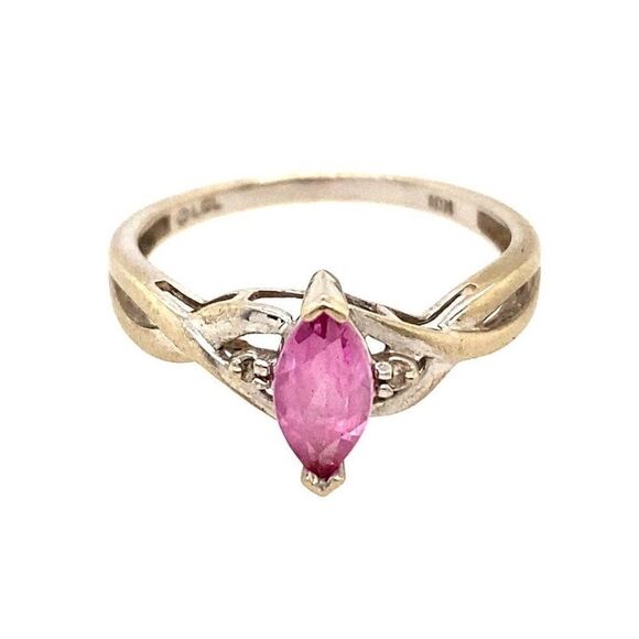 10k Marquise Pink Topaz Ring - Picture 1 of 13